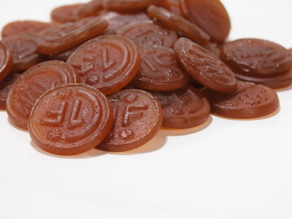 Muntendrop, zuckerfreie Lakritzmünzen, de Bron zuckerfrei